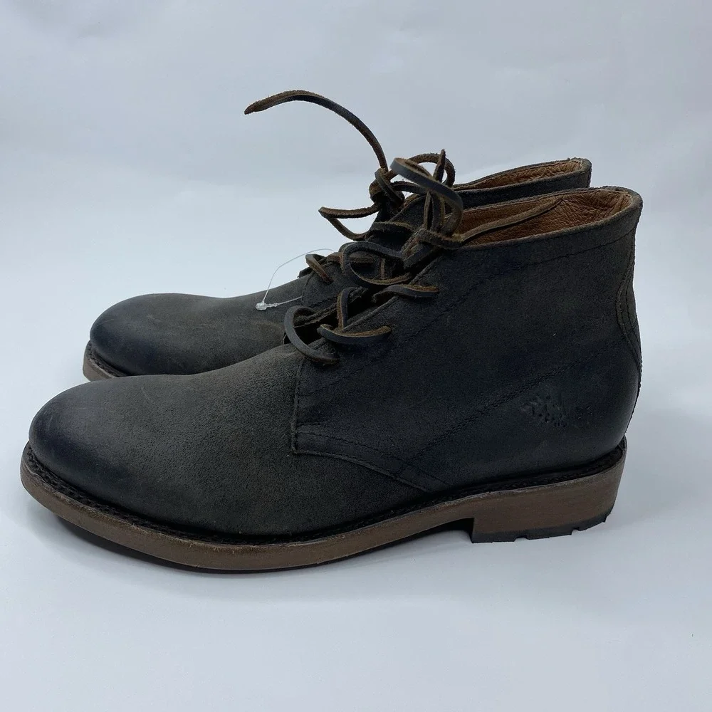 Frye Bowery Chukka Men's Ankle Leather Boots Size 9D Dark Brown‎ Lace Up